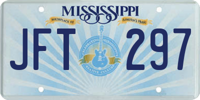 MS license plate JFT297