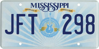 MS license plate JFT298