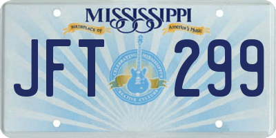 MS license plate JFT299