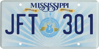 MS license plate JFT301