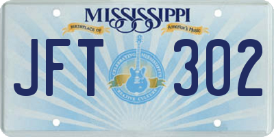 MS license plate JFT302