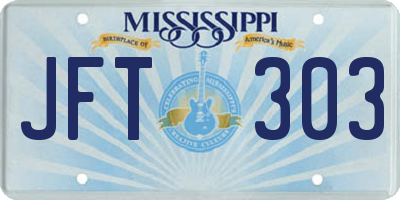 MS license plate JFT303