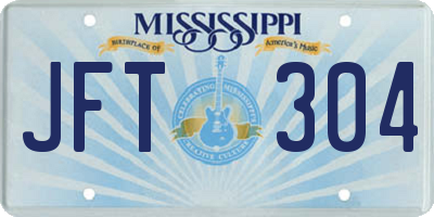MS license plate JFT304