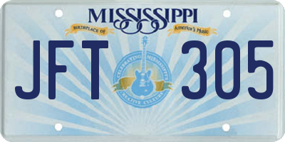 MS license plate JFT305