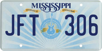 MS license plate JFT306