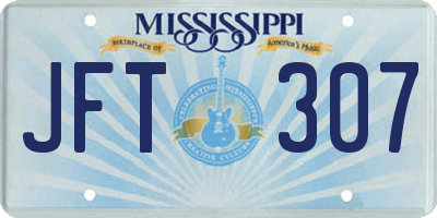 MS license plate JFT307