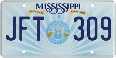 MS license plate JFT309