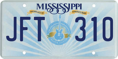 MS license plate JFT310