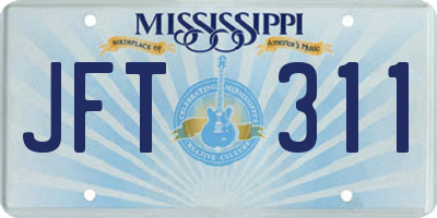 MS license plate JFT311