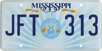 MS license plate JFT313