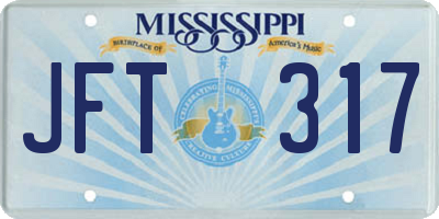 MS license plate JFT317