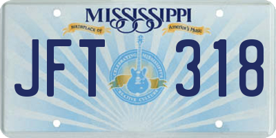 MS license plate JFT318