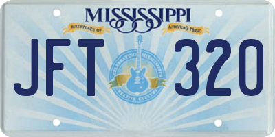 MS license plate JFT320