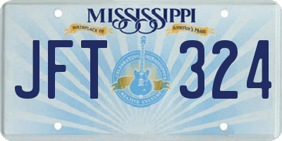 MS license plate JFT324