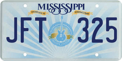 MS license plate JFT325