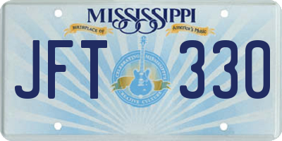 MS license plate JFT330
