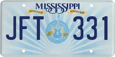 MS license plate JFT331