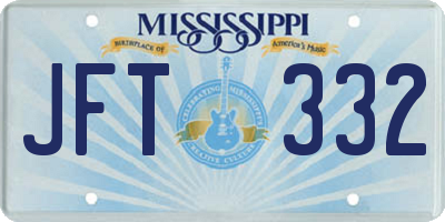 MS license plate JFT332