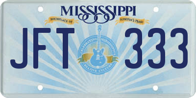 MS license plate JFT333