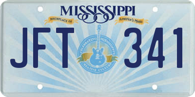 MS license plate JFT341