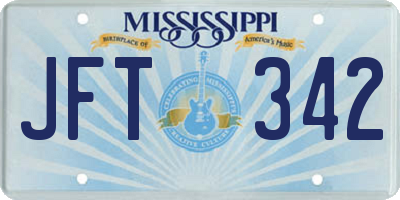 MS license plate JFT342