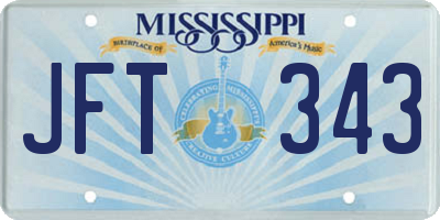 MS license plate JFT343