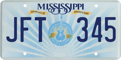 MS license plate JFT345