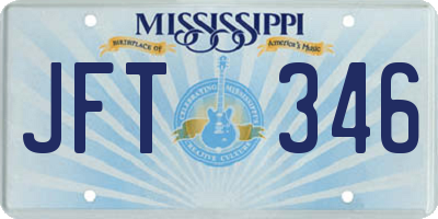MS license plate JFT346