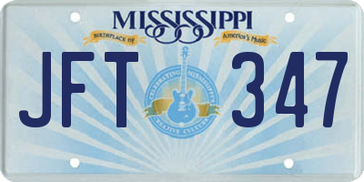 MS license plate JFT347