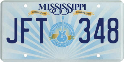 MS license plate JFT348