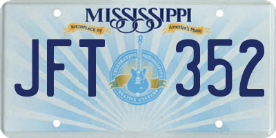 MS license plate JFT352