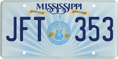 MS license plate JFT353