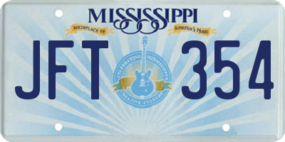 MS license plate JFT354