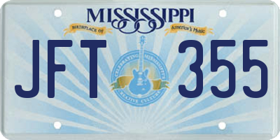 MS license plate JFT355