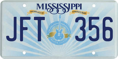 MS license plate JFT356