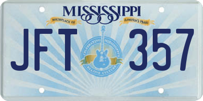 MS license plate JFT357
