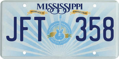 MS license plate JFT358