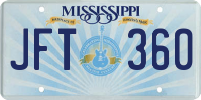 MS license plate JFT360