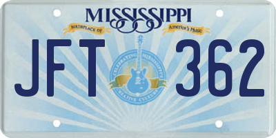MS license plate JFT362