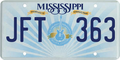 MS license plate JFT363