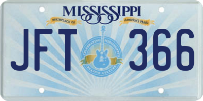 MS license plate JFT366