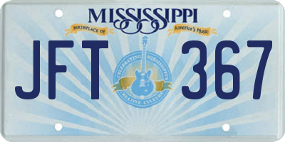 MS license plate JFT367