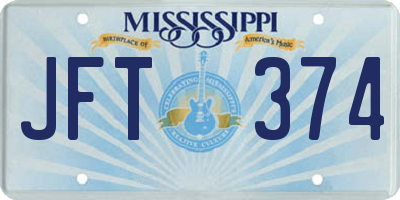 MS license plate JFT374