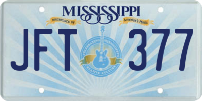 MS license plate JFT377
