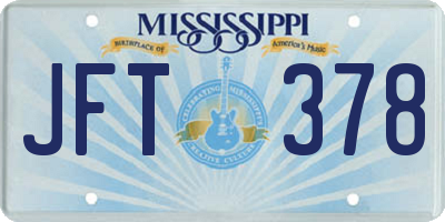 MS license plate JFT378