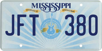MS license plate JFT380