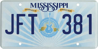MS license plate JFT381
