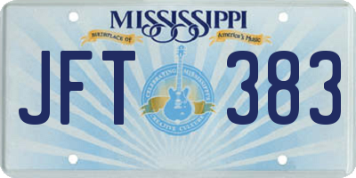 MS license plate JFT383