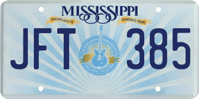 MS license plate JFT385
