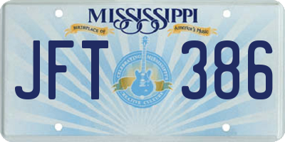 MS license plate JFT386
